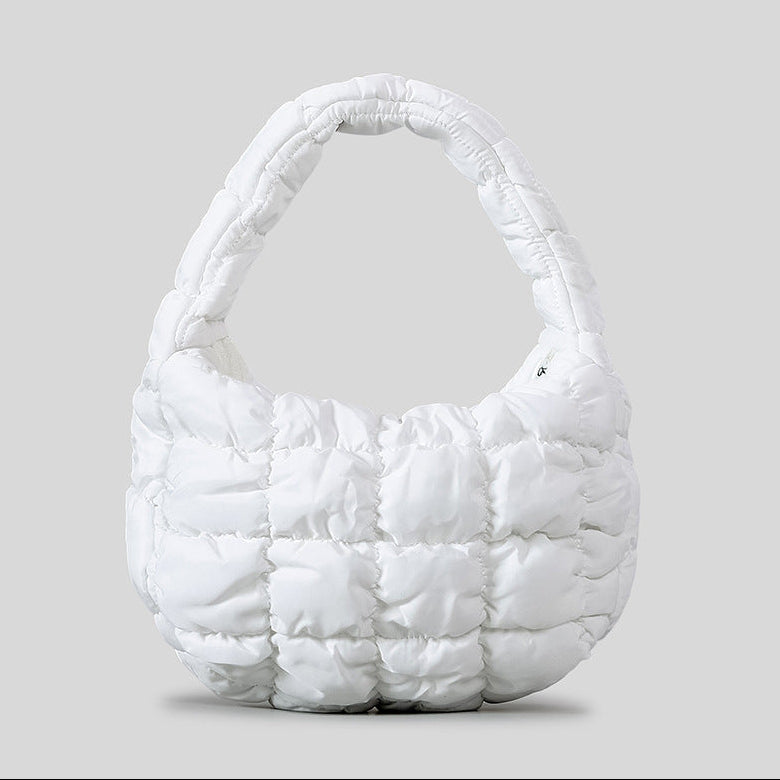 Lavender Puffy Quilted Hobo Bag Sophisticated Daily Shoulder Bag detail product view