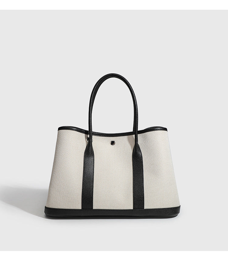 Signature Canvas & Leather Tote Minimalist Commuter Bag side product view