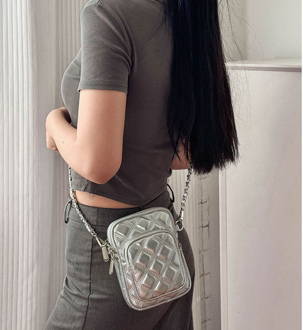 Aura Céleste Quilted Crossbody Phone Bag for Women additional product view