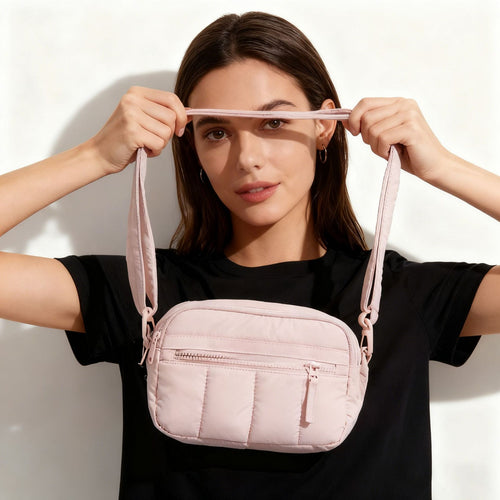 Aria Quilted Puffer Crossbody Bag Elevated Commuter Essential additional product view