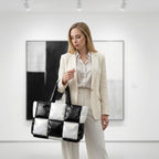 Aria Quilted Checkered Tote - Urban Chic Shoulder Bag