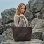 Artisan Woven Suede Underarm Tote Bag